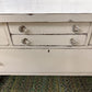 DRESSER, VTG 5 DRAWER W/ORIGINAL GLASS/BRASS HARDWARE, WHITE