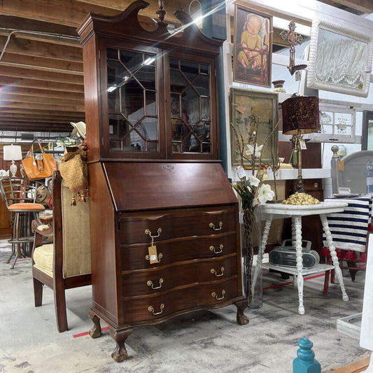 SECRETARY, COLONIAL STYLE, 4 DRAWER, BALL/CLAWFOOT