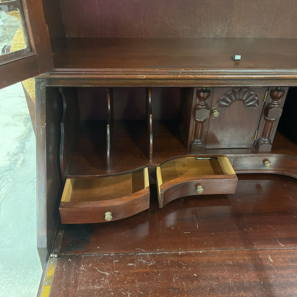 SECRETARY, COLONIAL STYLE, 4 DRAWER, BALL/CLAWFOOT