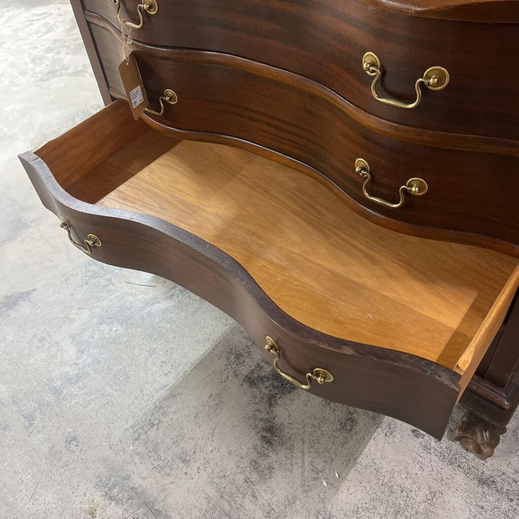 SECRETARY, COLONIAL STYLE, 4 DRAWER, BALL/CLAWFOOT