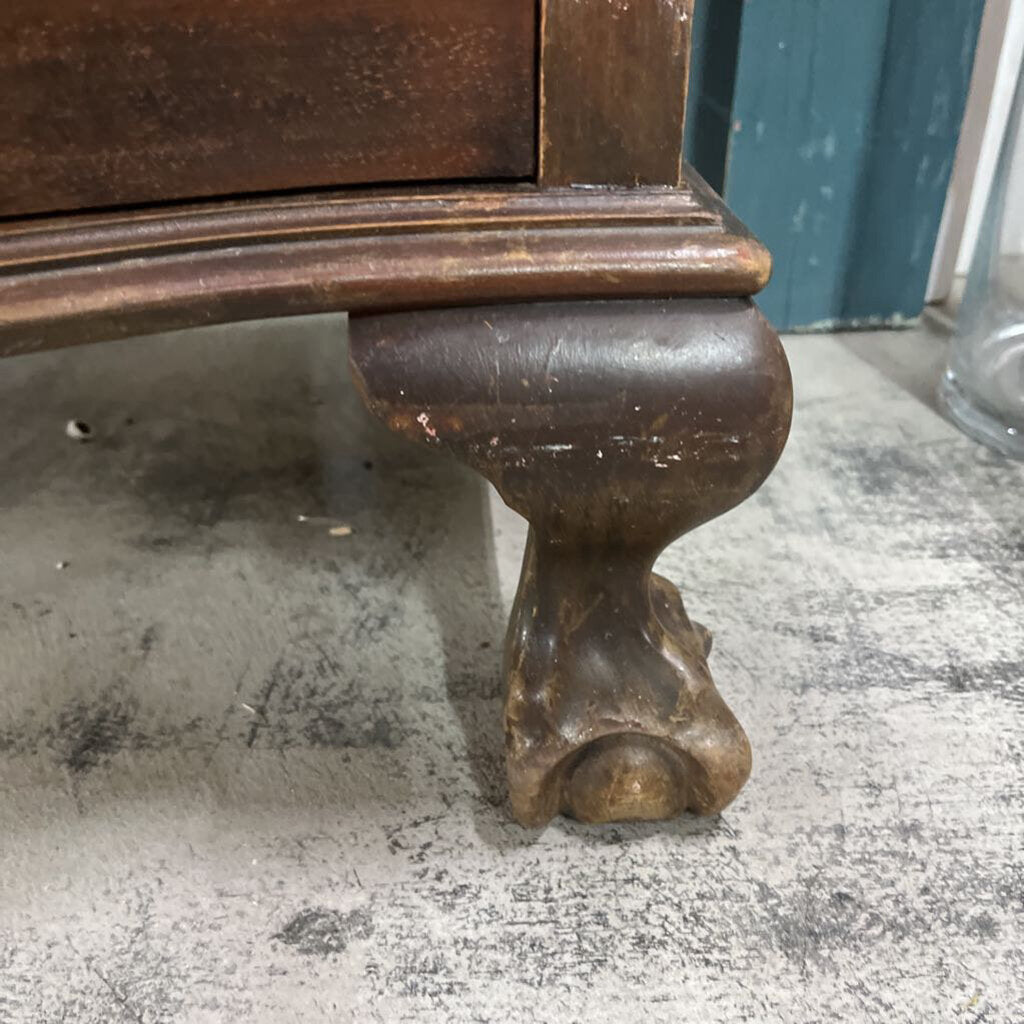 SECRETARY, COLONIAL STYLE, 4 DRAWER, BALL/CLAWFOOT