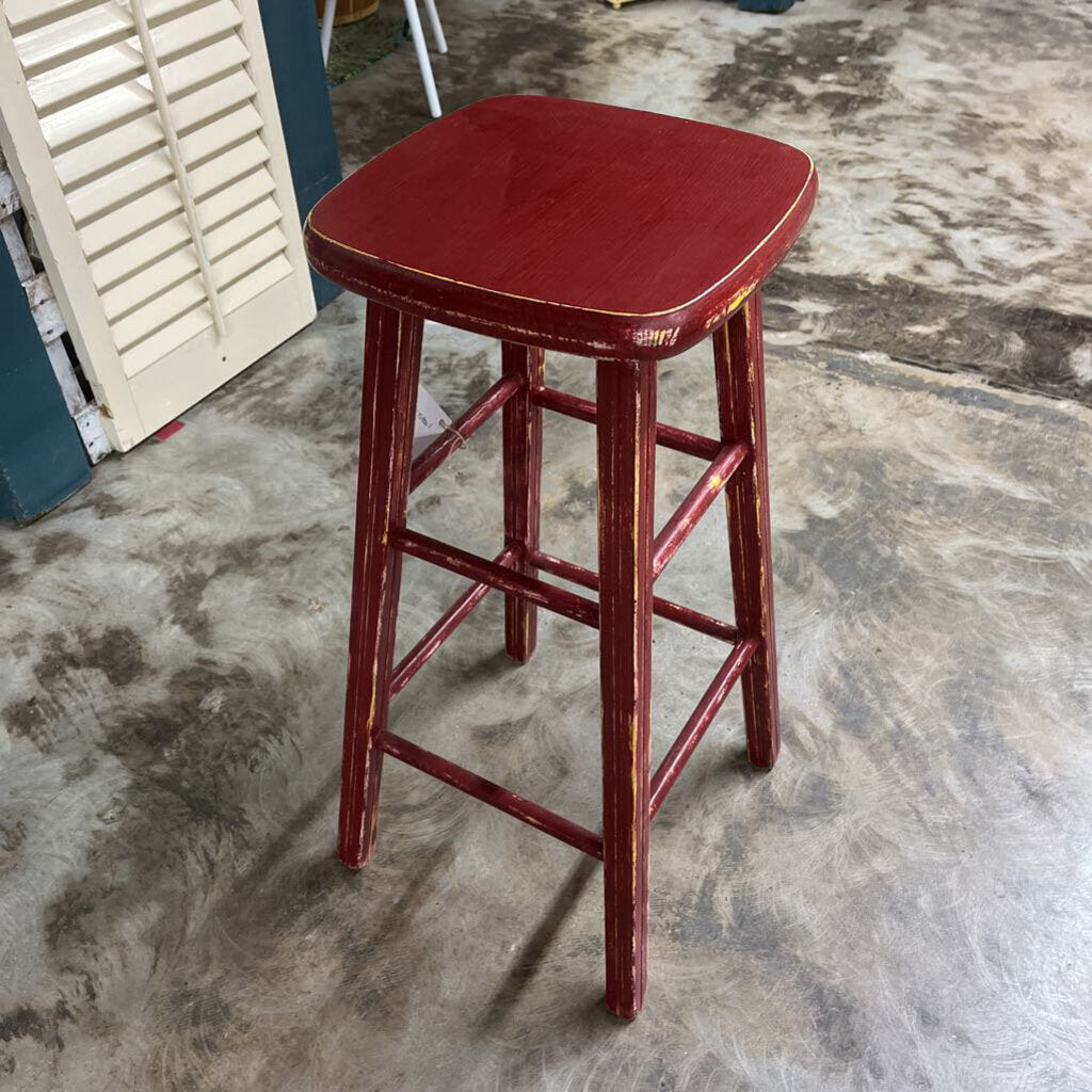 STOOL, BAR HEIGHT, RED