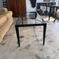 3 PC GLASS STONE AND METAL TABLE SET