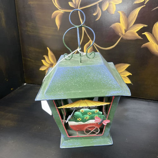 METAL COLORFUL BUTTERFLY CANDLE LANTERN