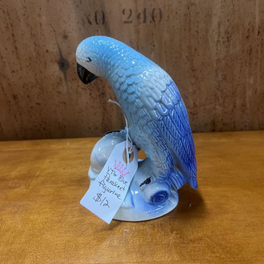 BLUE PARROT FIGURINE