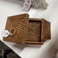 COASTERS, RATTAN W/STORAGE BOX