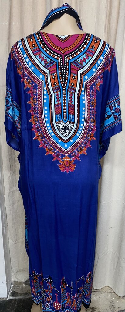 KAFTAN - BLUE TRIBAL DASHIKI PRINT