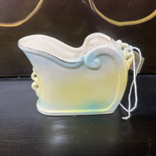 VASE, VINTAGE FLORAL/GOLD