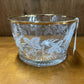 ICE BUCKET, 6 GLASSES, VTG BARTLETT GLASS/GOLD RIM