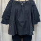 BELLE SLEEVE TOP- BLACK