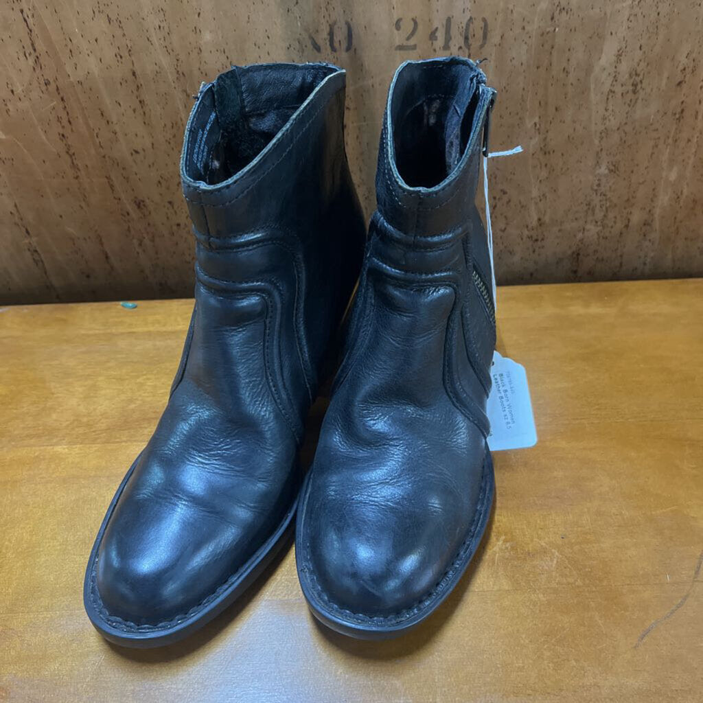 BLACK BORN WOMEN LEATHER BOOTS SZ 6.5