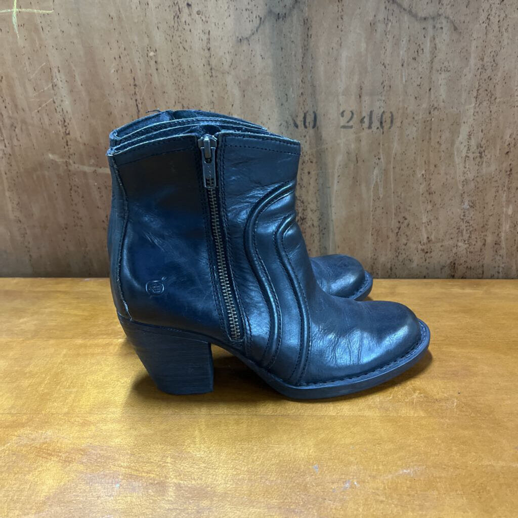 BLACK BORN WOMEN LEATHER BOOTS SZ 6.5