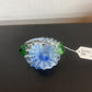 ART GLASS BUE & WHITE MINI RUFFLE BASKET