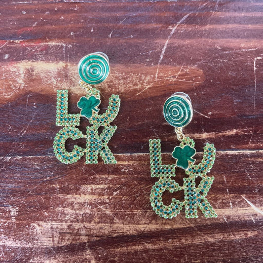 NEW LUCK RHINESTONE EARRINGS