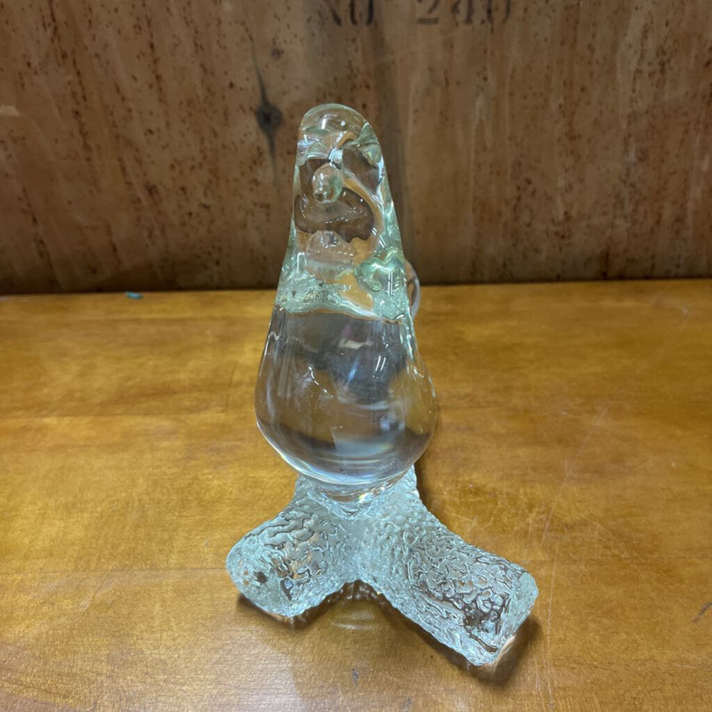 VINTAGE GLASS DOVE ON A BRANCH
