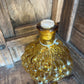 AMBER GLASS GRAPE DESIGN DECANTER CORK
