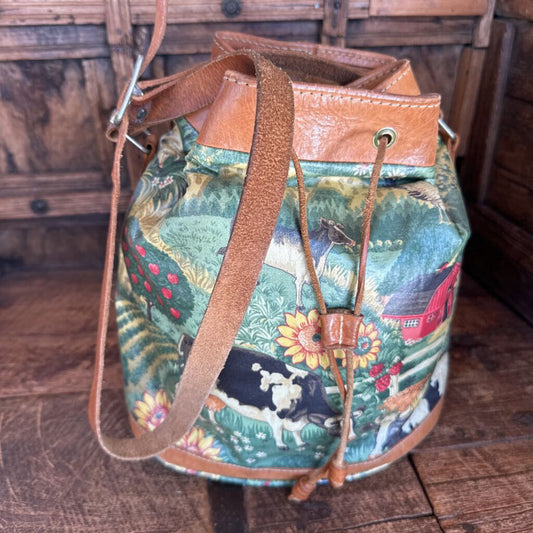 Barn Cow Drawstring Purse