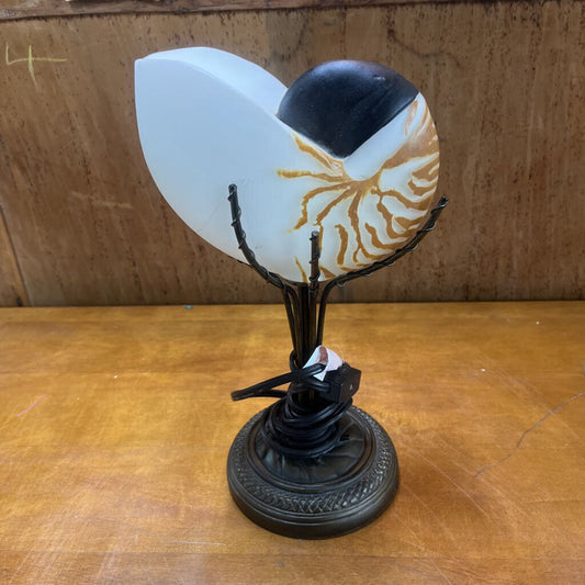 Art Glass Shell Accent Lamp on Stand