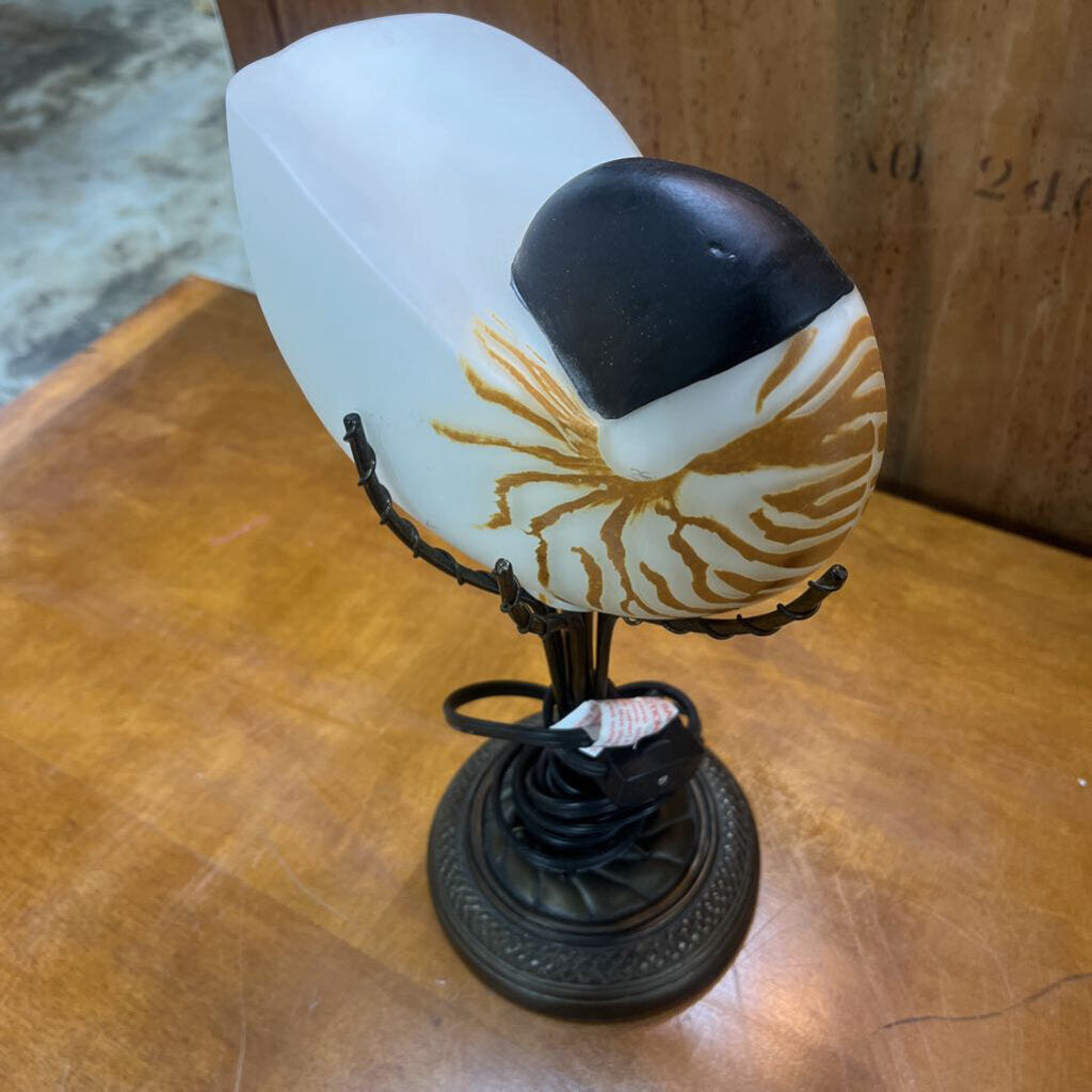 Art Glass Shell Accent Lamp on Stand