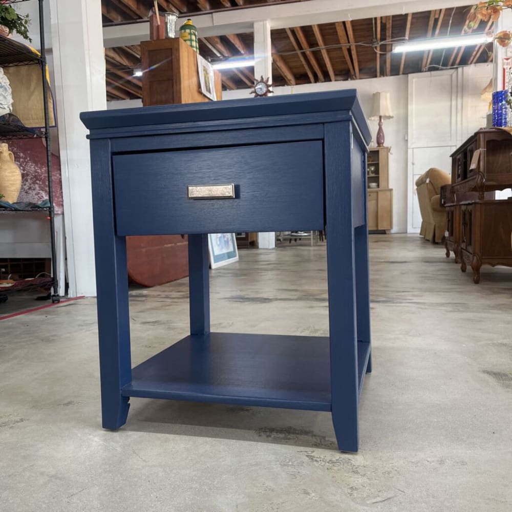 END TABLE - BLUE WITH DRAWER