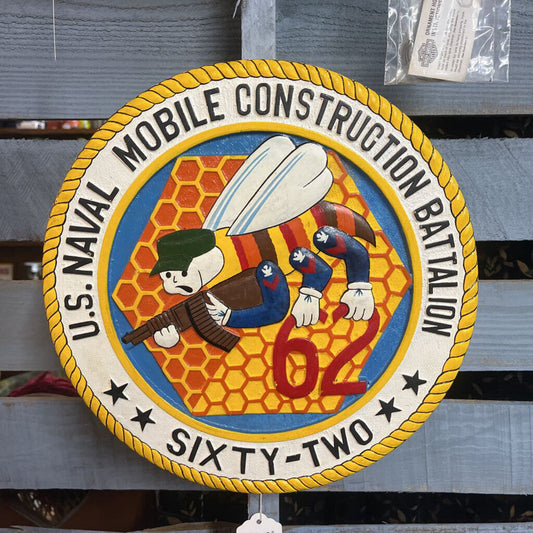 U.S. NAVAL MOBILE WOODED WALL PLAQUE