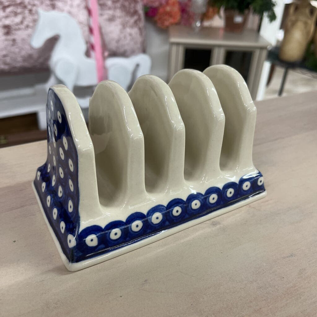 POLISH POTTERY TOAST HOLDER OR MAIL SORTER