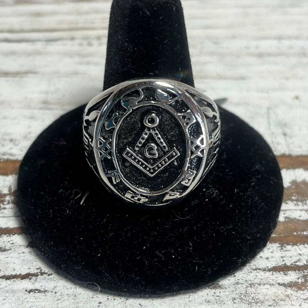 NEW STAINLESS STEEL MASONIC RING SZ 12
