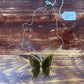 VTG LARGE ACRYLIC BUTTERFLY PENDANT W/STERLING SILVER NECKLACE