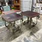 Pair Ornate Wooden Metal Side Tables