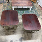 Pair Ornate Wooden Metal Side Tables
