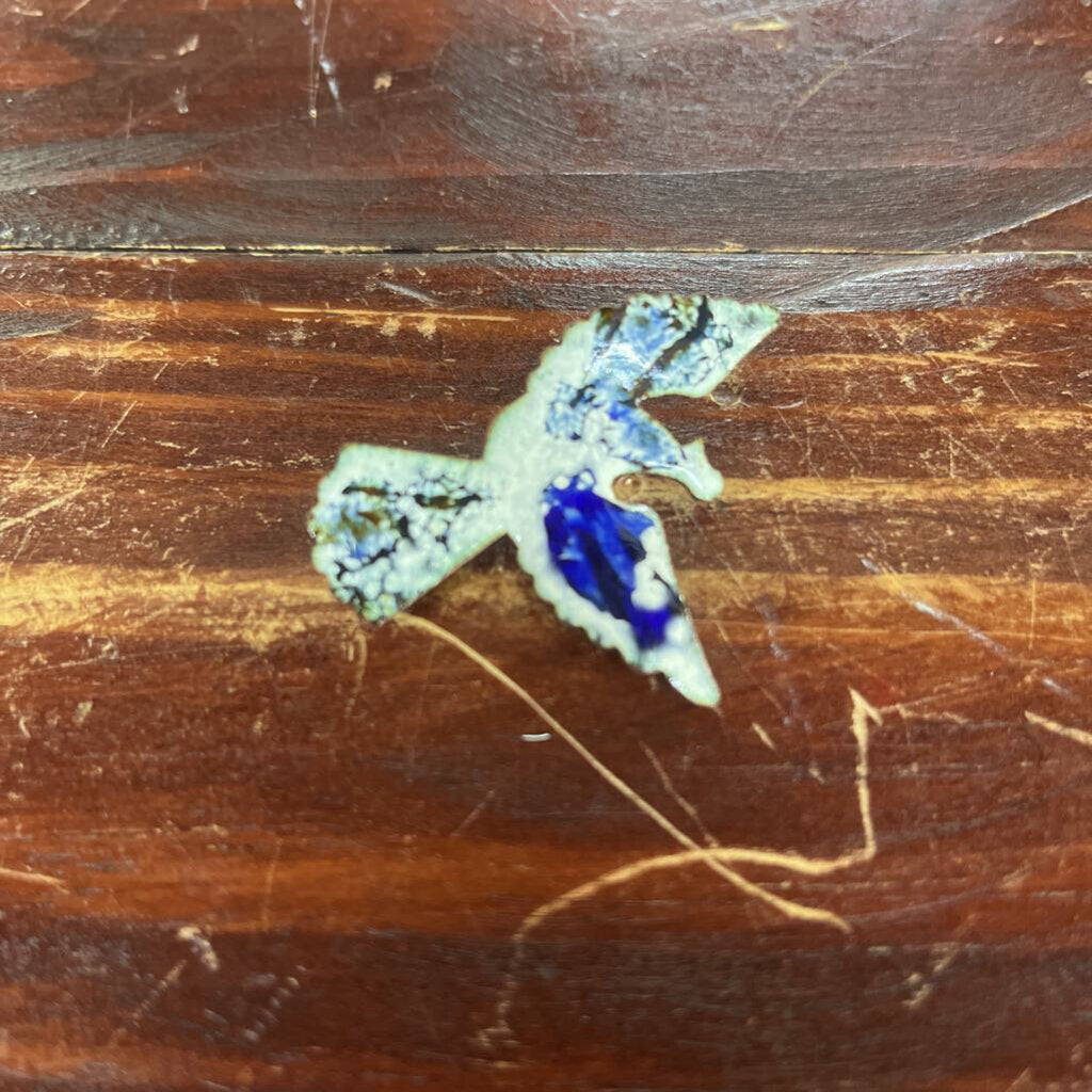 VTG ENAMEL ON COPPER PEACE DOVE BROOCH