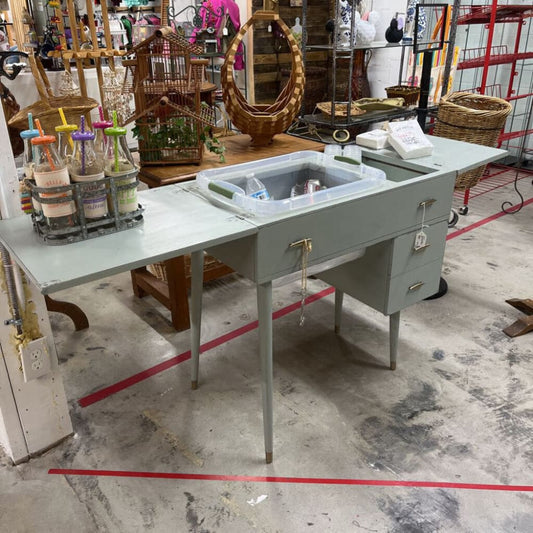 SEAFOAM ANTIQUE SEWING MID CENTURY BAR