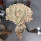 VINTAGE FRENCH NOUVEAU HEAVY PLASTER WOMAN PLANTER
