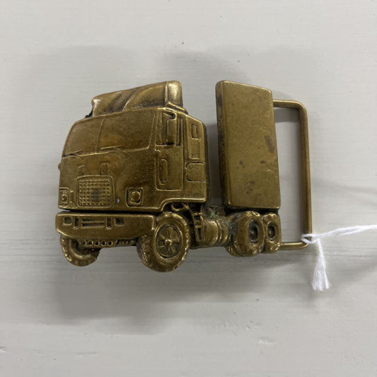 70'S SOLID BRASS TRUCKER BELT BUCKLE