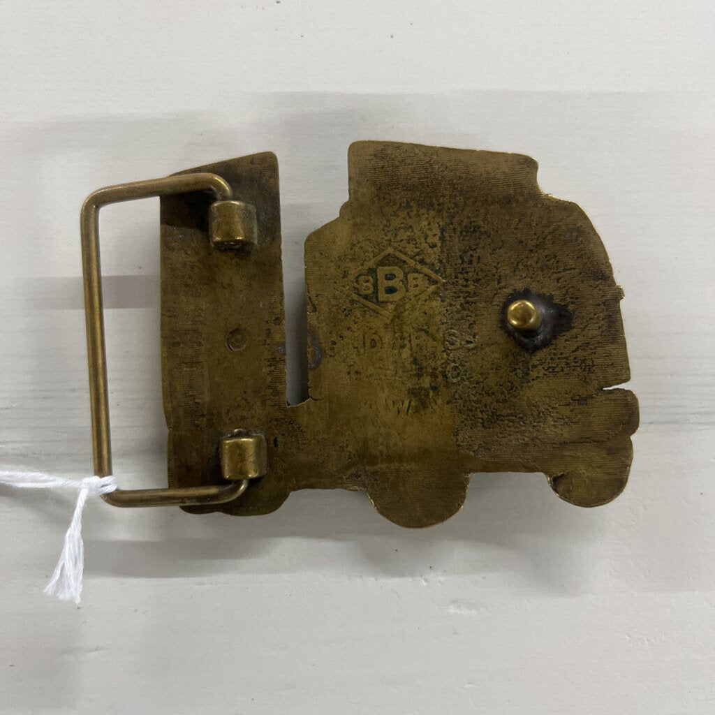70'S SOLID BRASS TRUCKER BELT BUCKLE