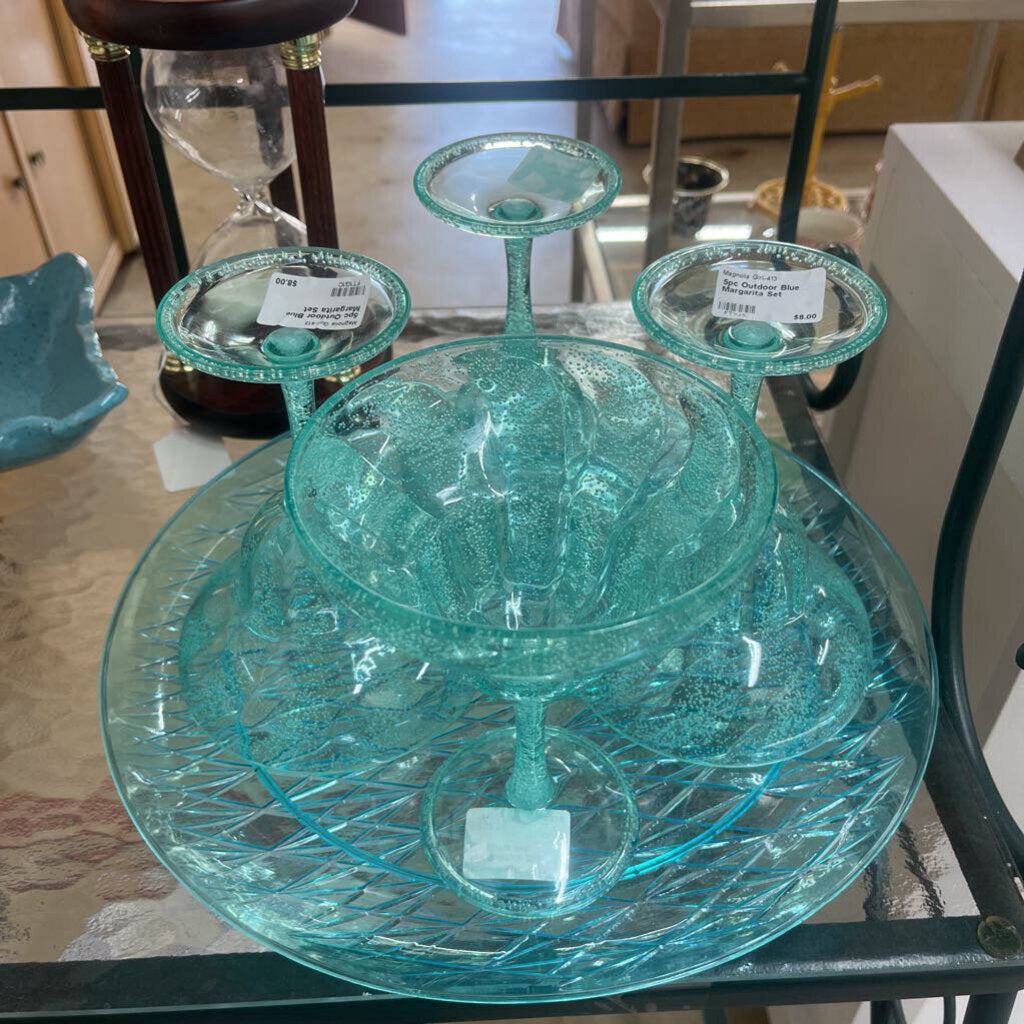 5PC OUTDOOR BLUE MARGARITA SET