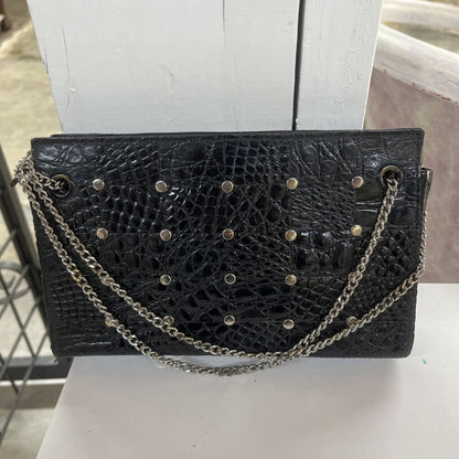 VTG BLACK LEATHER STUDDED PURSE