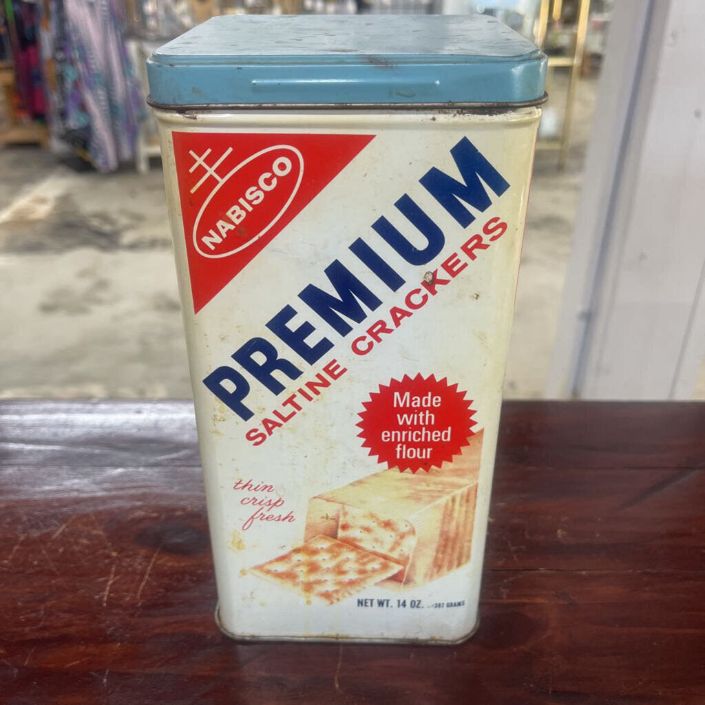 1969 NABISCO SALTINE CRACKERS TIN – ICONIC VINTAGE COLLECTIBLE, 14 OZ, 9.5”