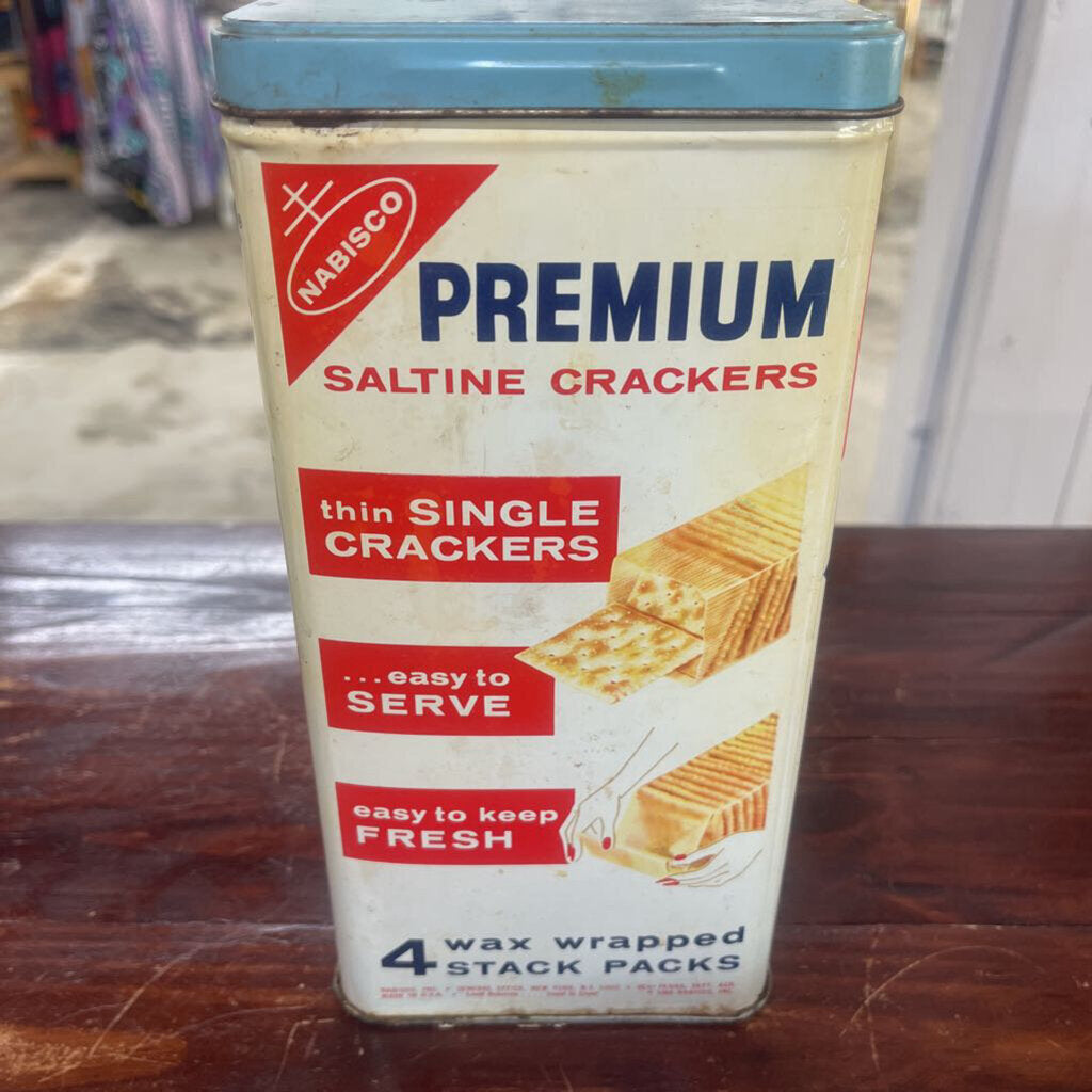 1969 Nabisco Saltine Crackers Tin – Iconic Vintage Collectible, 14 oz, 9.5”