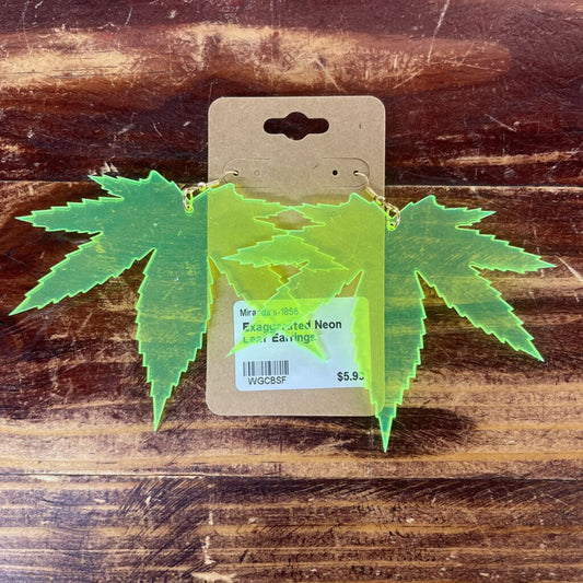 EXAGGERATED NEON LEAF EARRINGS