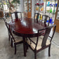 SOLID ROSEWOOD DINING TABLE WITH 8 CHAIRS