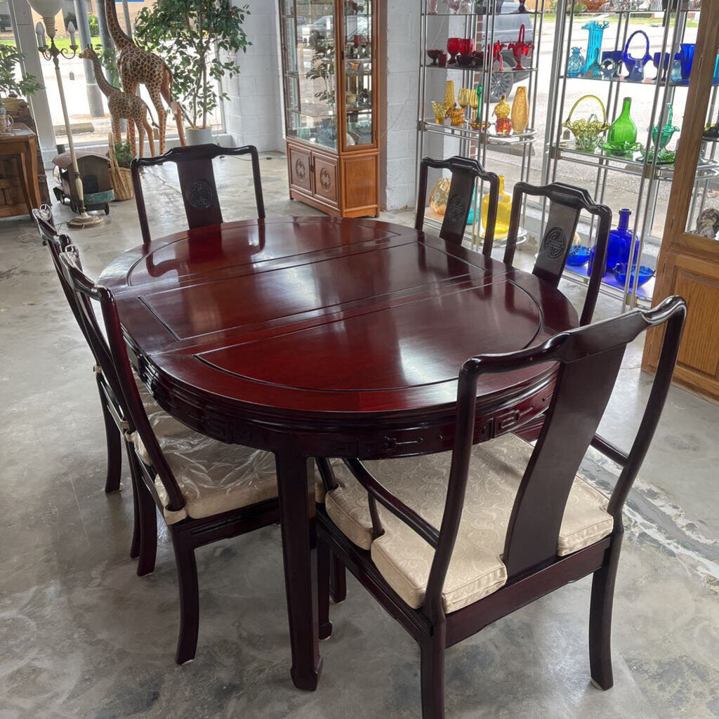 SOLID ROSEWOOD DINING TABLE WITH 8 CHAIRS