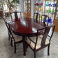 Solid Rosewood Dining Table with 8 Chairs