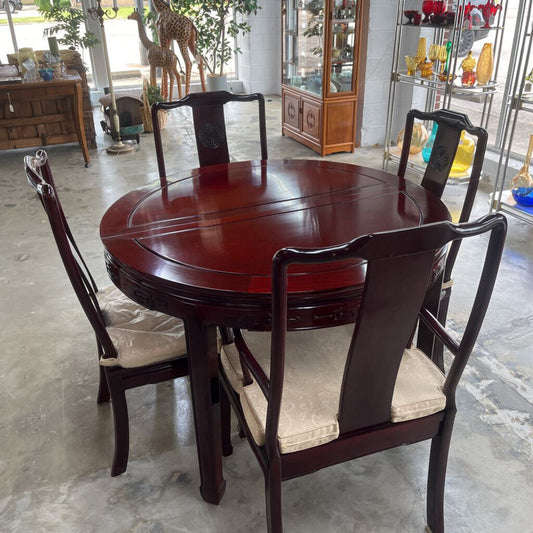 Solid Rosewood Dining Table with 8 Chairs