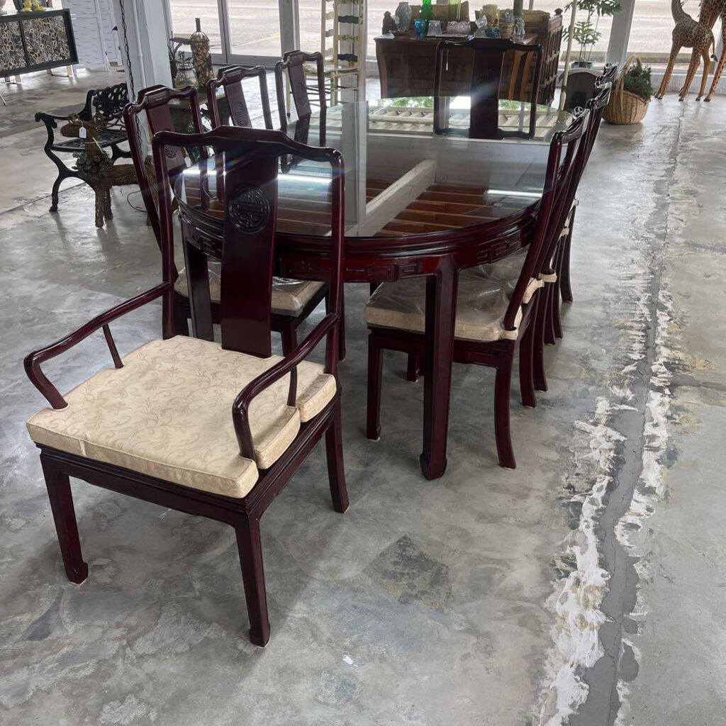 Solid Rosewood Dining Table with 8 Chairs