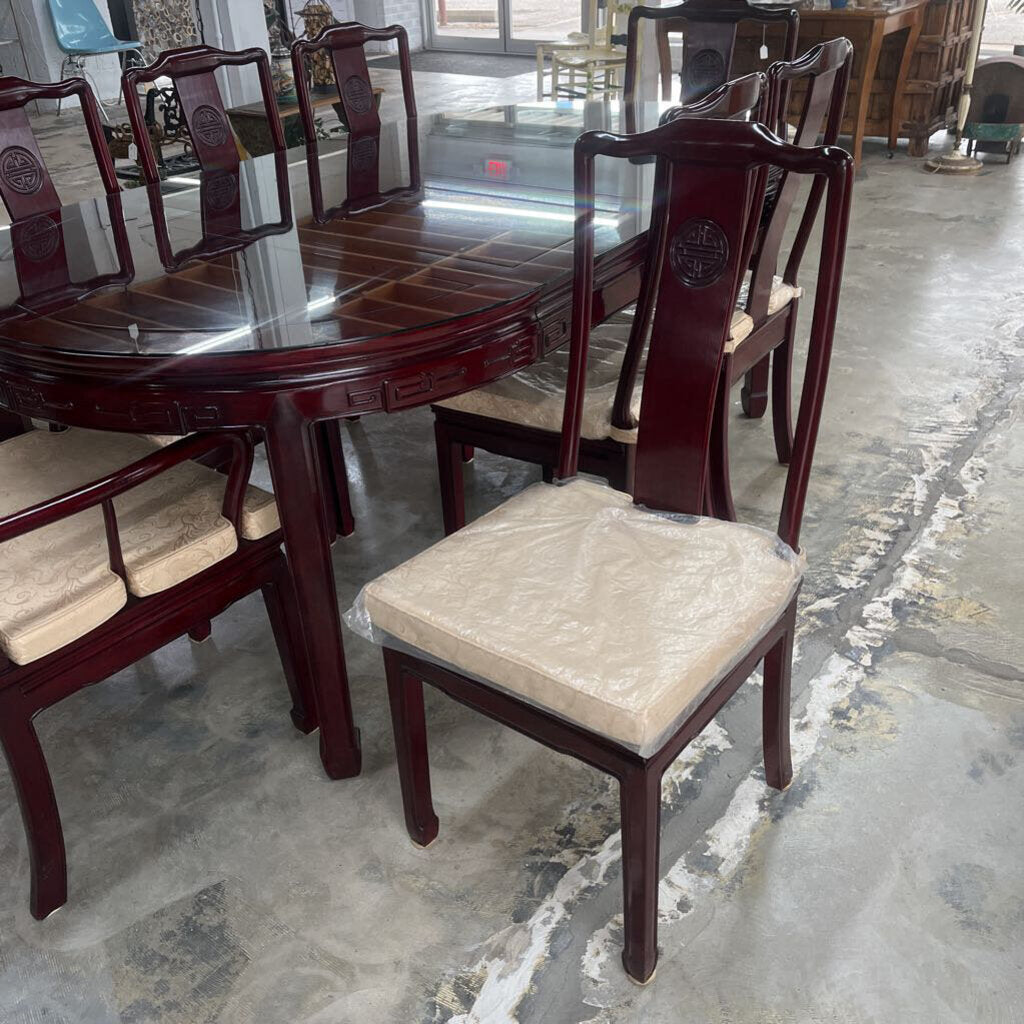 SOLID ROSEWOOD DINING TABLE WITH 8 CHAIRS