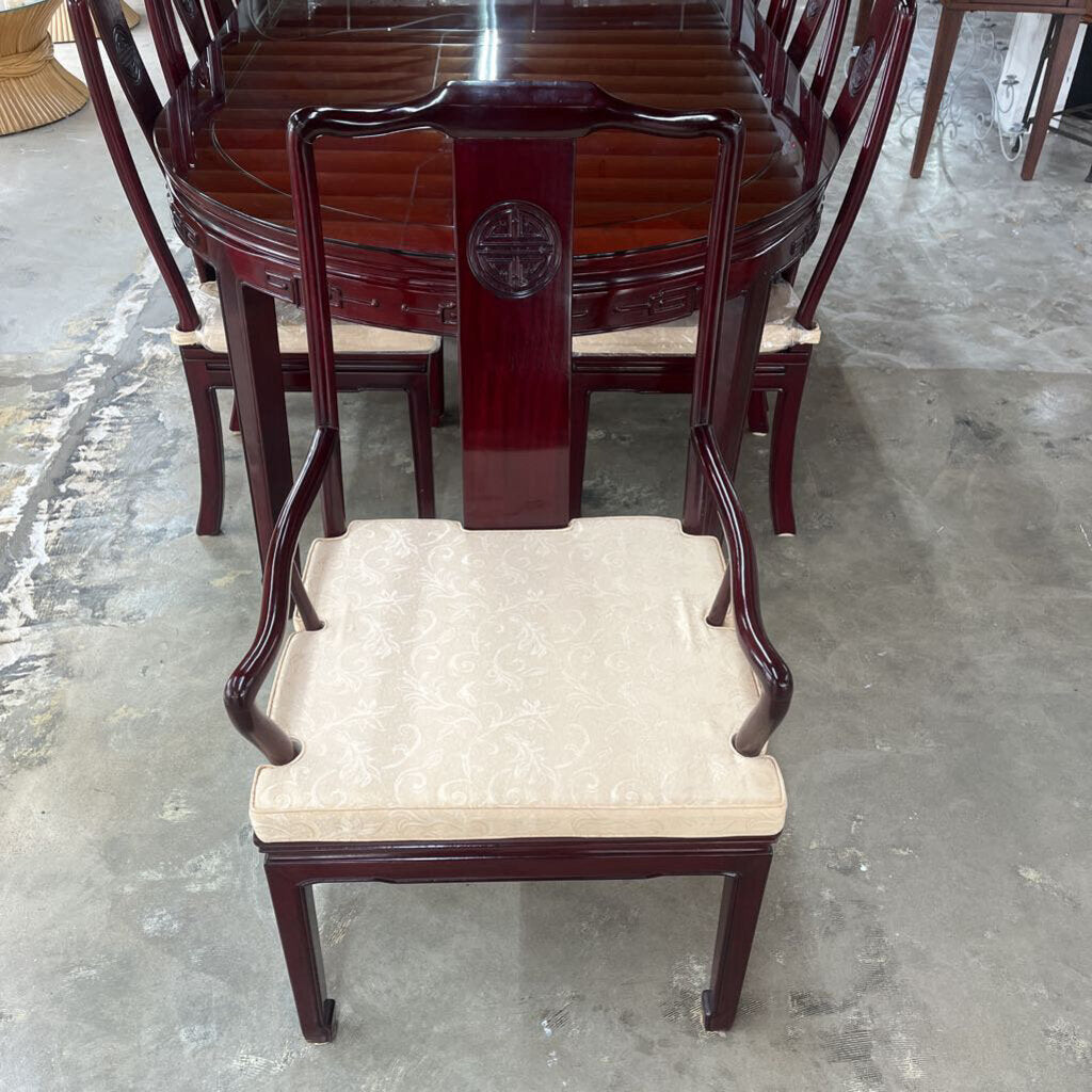 SOLID ROSEWOOD DINING TABLE WITH 8 CHAIRS