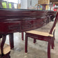 SOLID ROSEWOOD DINING TABLE WITH 8 CHAIRS