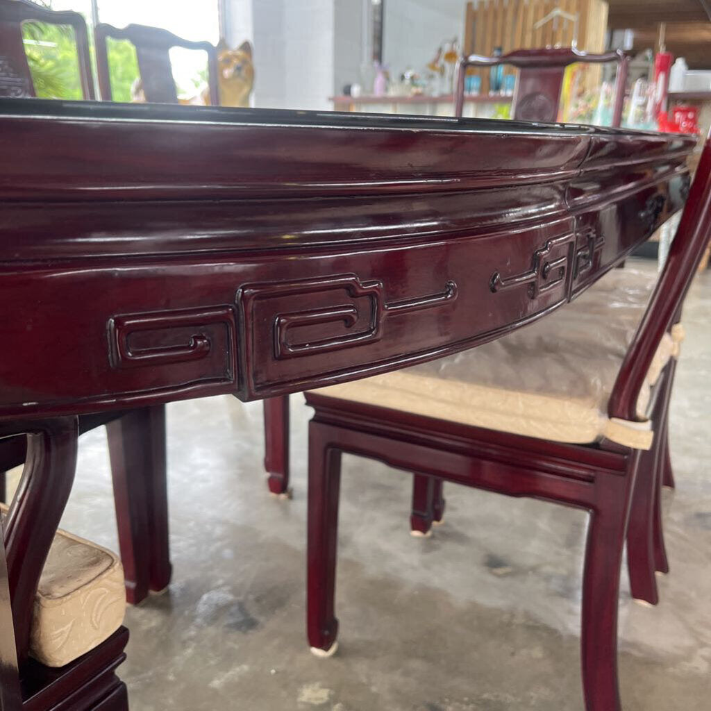Solid Rosewood Dining Table with 8 Chairs