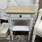 White Distressed Marble Top Nightstands/End Tables